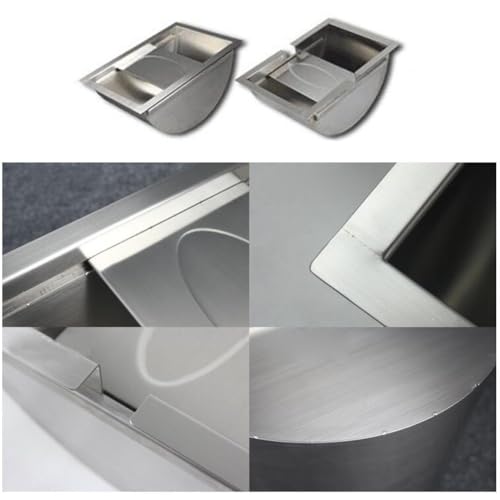 Transaction Tray,Ticketing Windows.Drop-in Deal Tray, 304 Stainless Steel Cash Register Tray Brushed Finish for Bank, Hospital, Gas Stations, Cash Register Window, Ticket Window (Silver), B(B)