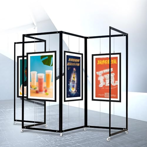 iumLeap Movable Folding Display Rack, Painting Show Stand, Poster Holder, Portable Art Publicity Display Board, Advertising Partition, for Art Gallery, Craft Fair, Booth (1pcs 60x150cm/23.6x59in)