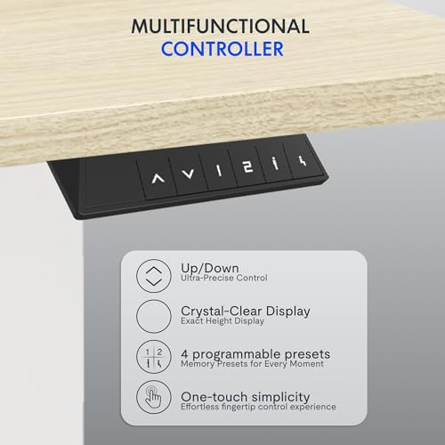 FLEXISPOT L Shaped 79" Standing Desk with Storage Cabinet, White Wood Grain