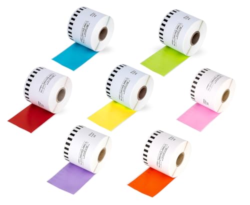 HouseLabels Compatible with Brother DK-2205, Color Combo, 2-4/9" x 100'