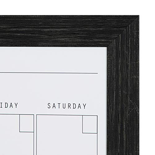 DesignOvation Beatrice Framed Magnetic Dry Erase Monthly Calendar, 23" x 29", Black, Rustic Wall Organizer