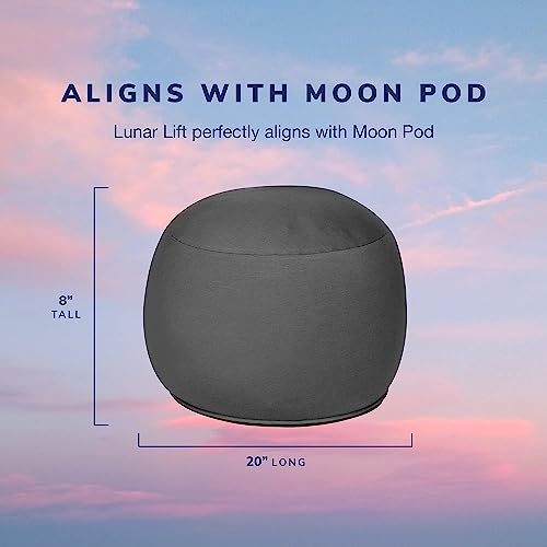 Moon Pod Lunar Lift Footrest for Bean Bag Chair - 20" x 8" Zero-Gravity Micro-Bead Stuffed for Stress, Relaxation & Comfort for Circulation (Charcoal)