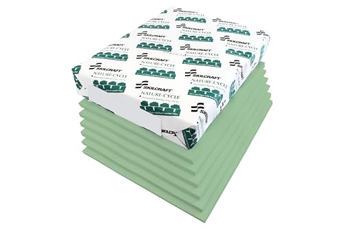 AbilityOne - 7530011476812 - Dual Purpose Xerographic Copy Paper - 8-1/2" x 11" - Green - 5000 units