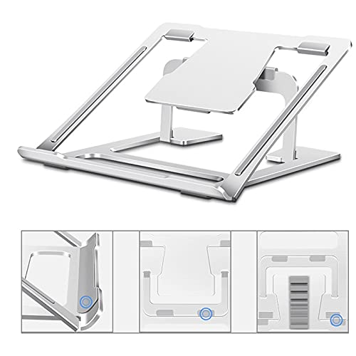 RVCSJAY Folding Portable Laptop Stand Angle/Height Adjustable Aluminum Alloy Notebook Computer Bracket Heat Dissipation