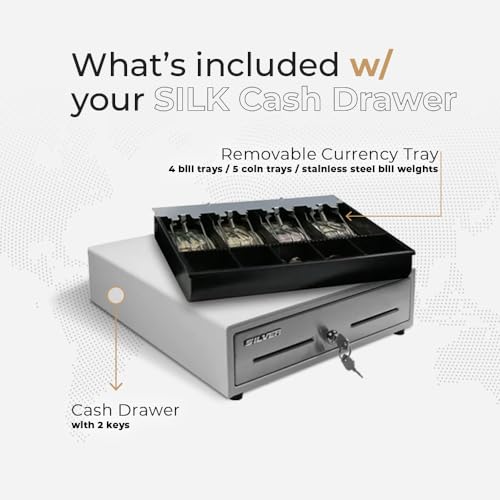 Silver by AccuBANKER Cash Register Drawer 13 in, White