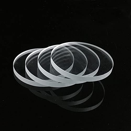 Microscope Accessories Kit 40 45 50 55 60 mm Tempering Glass; toughened Glass Plat Lens Thickness 5mm 2PCS Microscope Slides(55mm)