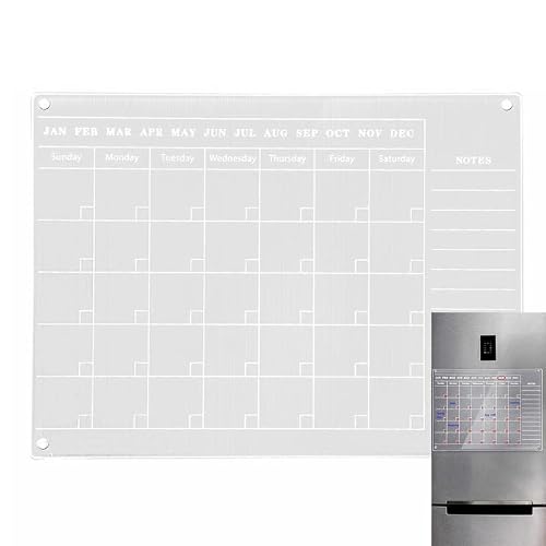 Magnetic Acrylic Calendar Fridge Monthly Fridge Magnet Calendar