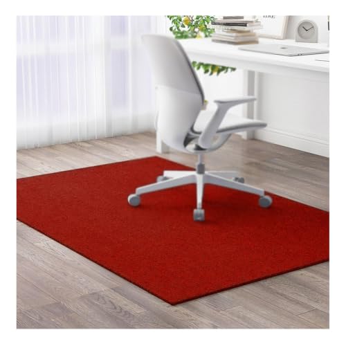 Hard Floor Chair Mats Anti-Slip Backing, Easy to Clean, Can Be Cut to Size for Desk Office Home,WineRed-150×200cm/59.06×78.74in