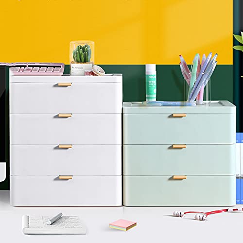 Storage Drawer Desktop Drawers Organizer Containers Large Capacity Desktop Storage Unit with 4 Drawers Plastic Integrated Desk Organizer Cosmetic Storage Box Desktop Organiser Storage Box