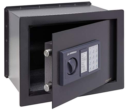 Arregui W25EB Steel Safe with Lock, Dark Grey, Wall-28x38x25cm