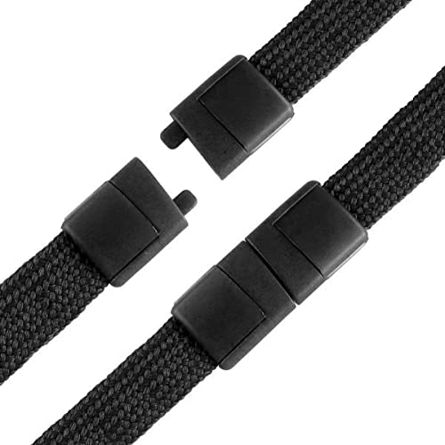 Bulk 25 Pack - Black Badge Reel Lanyard with Safety Breakaway Neck Strap for Long Reach - Removable Retractable No Twist Reel I’d Card Holder for Nurses, Access Badges & More by Specialist ID