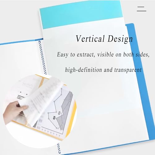 80 Pockets Display Book, A4 Presentation Folder with Clear Box, Document Folders for School, Offices/Red(Yellow)