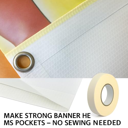 ANXH Rackplus Heavy Duty Double Sided Banner Tape 1" x 90 feet Clear Adhesive for Vinyl Poster Mounting, Weatherproof & Permanent, Ideal for Outdoor/Indoor Signage, Hemming, Crafts, Events (24)