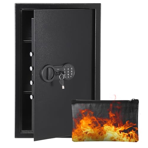Garvee Secure Wall Paint - Heavy Duty Steel, Fireproof & Waterproof - Double Key and Digital Lock - Ideal for Money, Jewellery, Documents, Passports - Size FD-2535HC 600×380×310mm