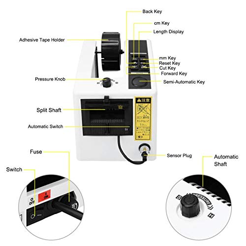 Voluxe Automatic Auto Tape Dispenser Auto Tape Dispenser Electronic Tape Cutting Machine Manual Tape Dispenser for Home 110V
