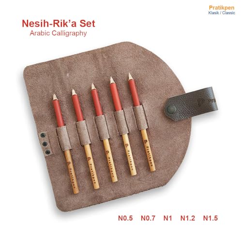 Pratikpen Arabic Calligraphy Nesih Rik'a Pen Set (5 Pens), great tool for traditional Arabic calligraphy. Ideal for beginners and advanced calligraphers