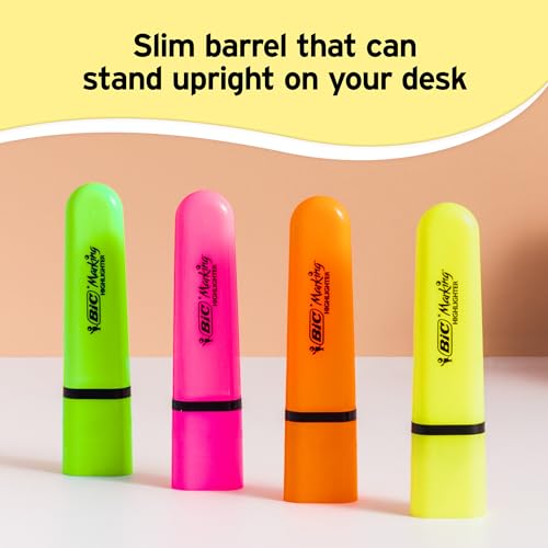 BIC Highlighter Highlighters Flat - Intense and Pastel Colours, Assorted, Pack of 10