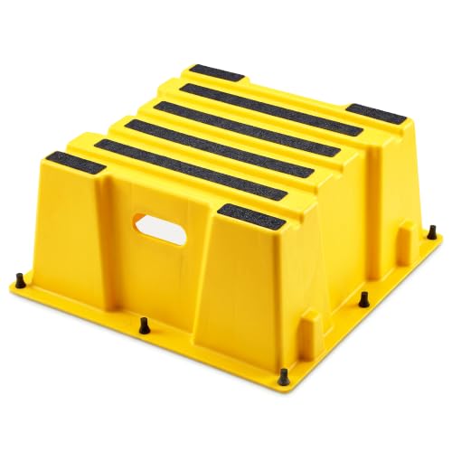 Sturdy Essentials Anti-Slip Commercial Step Stool, 1 Step, Made of Polyethylene with 500 lb Capacity, 25" W x 25" L x 10.5" H | Commercial and Industrial for Warehouses, Storage Spaces, Jobsites