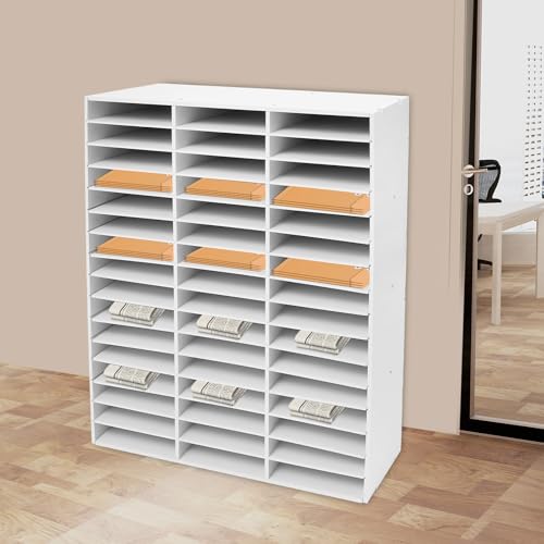 Kankyday Mail Sorter Organizer, 48 Slots, 16-Tier PVC Document Rack