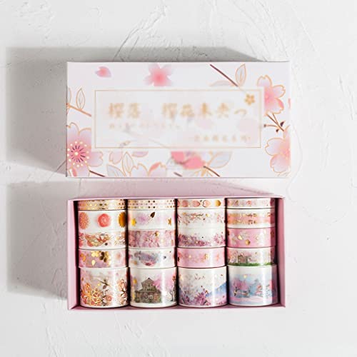 UOHLCX 20 Pcs/Set Washi Tape Set Adhesive DIY Scrapbooking Sticker Label Stationery