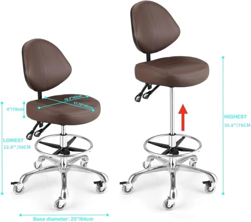 McDooFly Office Drafting Chairs with Back Support, Rolling Drafting stools