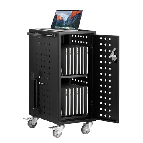 VEVOR 16 Device Charging Station with Lock & Key, Mobile Charging Cart