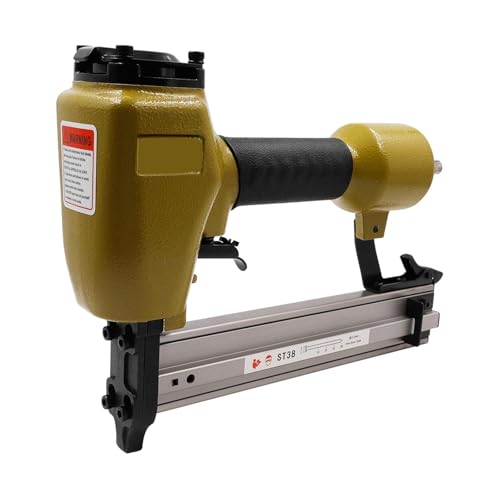 Oil-Free Pneumatic Staple Gun Heavy-Duty Stapler 14 Gauge Pneumatic Concrete Nailer 1 to 1-1/2 Inch Steel Nails Heavy Duty Nailer Gun for Upholstery Carpentry