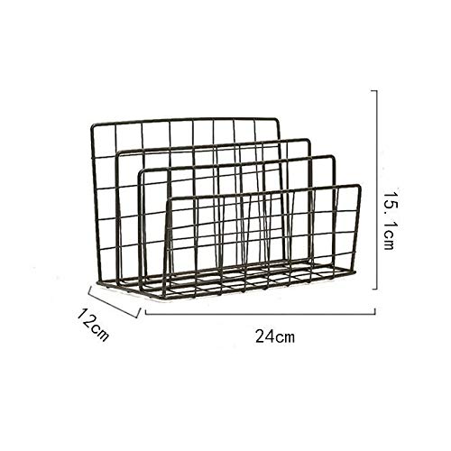 NSUQOA Desktop Letter Sorter, Organizer for Mails Books Files Brochures Postcards Makeups,Metal Multifunctional File Holder 3 Slot(D)