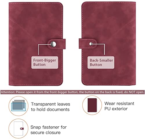 WODHAZNC A6 Notebook Budget Binder, Mini PU Leather Money Organizer with 12 PCS Clear Plastic Zippered Cash Envelopes Pockets & Label