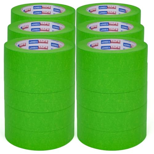 ADHES Green Masking Tape 1.2 Inch x 55 Yards – 30 Rolls, UV Resistant