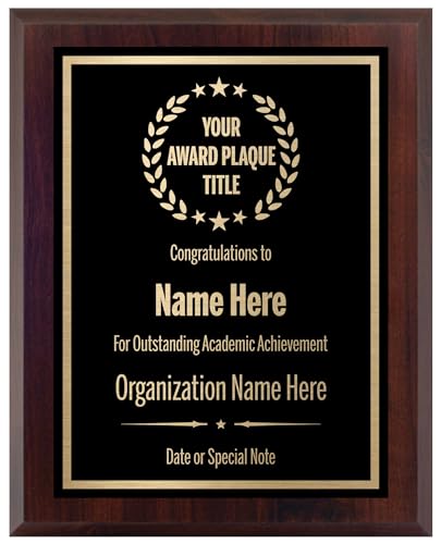 Award Plaques Personalized with Your Text and Title - Engraved Plaque Customized for Employee Appreciation, Recognition, Retirement, Service, Thank You, and more - Custom Awards for Employees, Co-Worker, Friends - Choose Your Size: (9x12 Black/Gold)