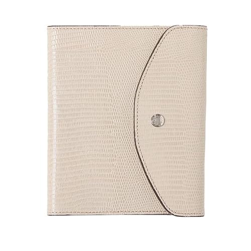 Cubadis Tofu & Roadstone Genuine Leather Notebook Cover "Lizard" 3.9 x 5.9 inches (10 x 15 cm), Ecru TOFF & LOADSTONE QUOVADIS qv10 x 15tl-er