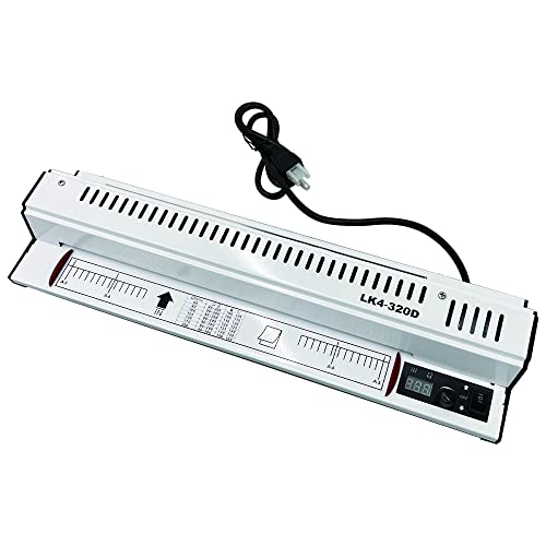 INTBUYING All Metal Shell 12.5inch Thermal Hot Cold Laminator Machine with Inside Heating Tube 4 Rubber Roller for Sealing Photos