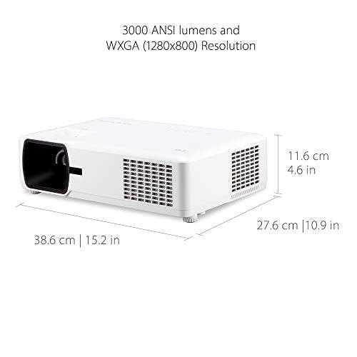 ViewSonic Bright 3000 Lumens WXGA Lamp Free LED Projector with HV Keystone and 360 Degree Flexible Installation, LAN Control, 10W Speaker, IP5X Dust Prevention for Home and Office (LS600W)