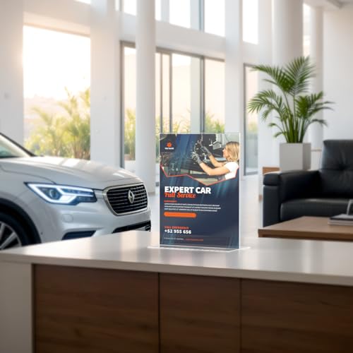 Marketing Holders 24 Pack Acrylic Sign Holder for 11" x 14" Signs Bottom Load Double Sided Poster Display Clear Place Card Up Right Frame for Furniture or Retail Stores and Catered Events