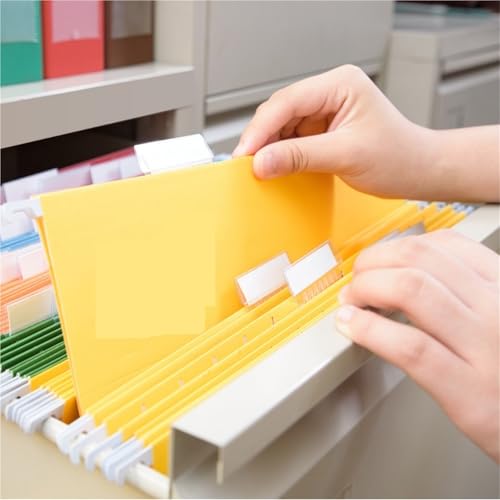 File Folder Tabs 100 Pcs Hanging File Folder Tabs Transparent Label Holder Detachable Back to School Stationery Office Supplies
