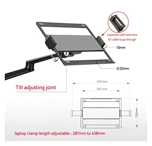 MXJIAYDNX OL-3L 10"-17" Ergonomics Desk Laptop Stand 32" Monitor Desktop Holder Computer Full Motion with Column Bar (Gray)
