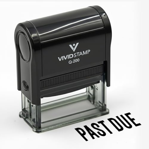 Classic Past Due Self Inking Rubber Stamp Combo with Refill (Black Ink) - X-Large (10 Pack)