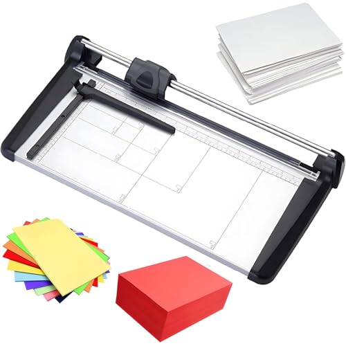 TBLOTYD Manual Metal Guillotine Paper Cutter,A2/A3/A4 Rotary Paper Trimmer Cutter W/Positioning Ruler,36Cm/48Cm/67Cm Cutting Width,15 Sheets Capacity for Paper,A4