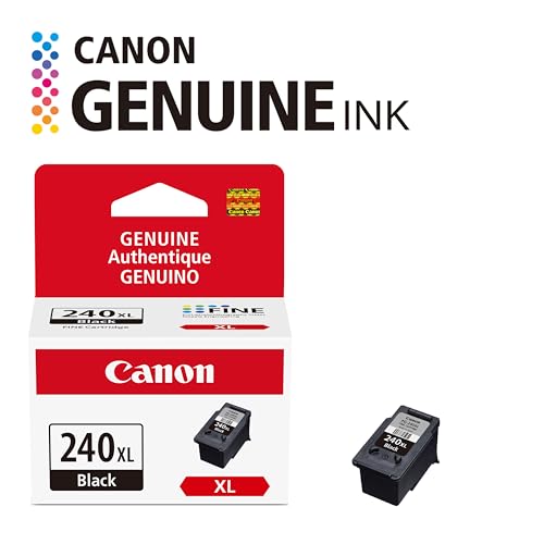 Canon PG-240 XL Genuine Black Ink Cartridge, Compatible with MG2120/3120/4120, MX512/432/472/372/392/522/532/452, MG2220/3220/4220/3520/3620, TS5120