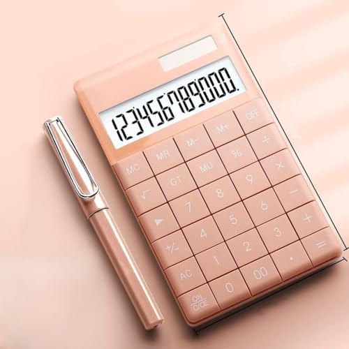 GFHSKRPL 12 Digit Desktop Calculator Large Big Buttons Financial Business Accounting Tool Solar Power
