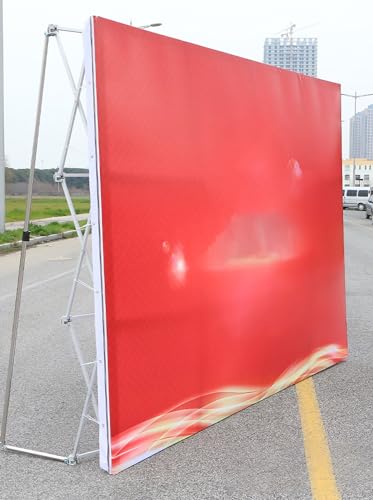 YDBMY Portable Pop Up Display Stand, Tension Backdrop Booth Frame, Fabric Trade Show Exhibit Display Booth with Zips(Size:230x380cm/7.5x12.4ft)