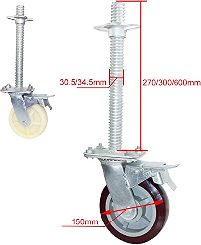 MXXADHPL Office castors Heavy-Duty Transportation Casters,Rubber Casters,Polyurethane Casters,Swivel Casters with Brakes