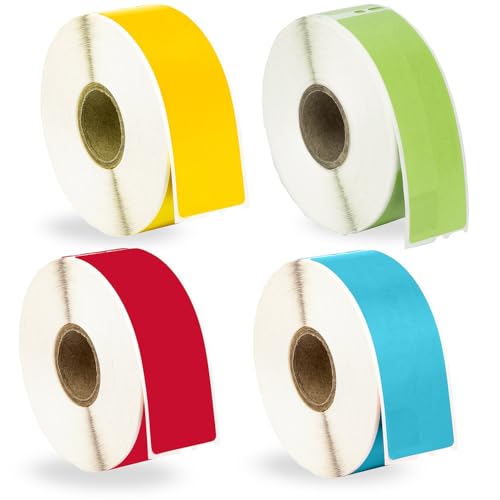 HouseLabels Compatible with Dymo 30252 Labels, Color Combo, 1-1/8" x 3-1/2"