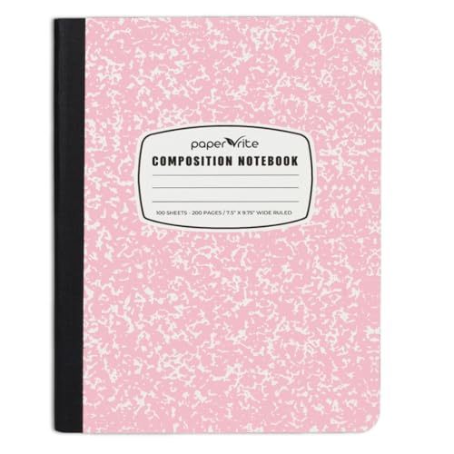 Paper Rite Marble Composition Notebook Wide Ruled, 9.75x7.5 in