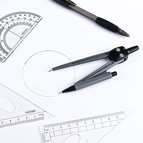 DUHTFCY Math Geometry Kit Set 8 Pcs Compass Set Compass Protractor Set Math Compass with Protractor Rulers Pen for Math Geometry Black Geometry Kit
