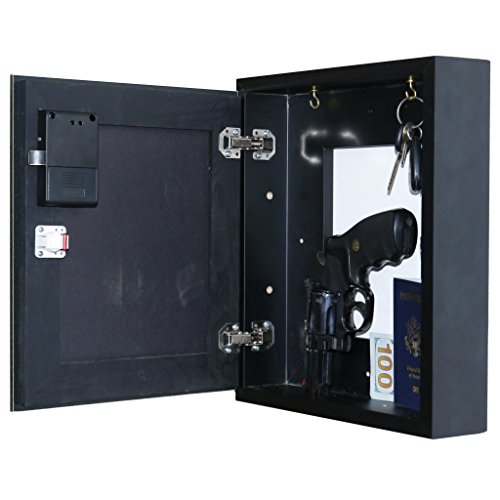 Concealable and Lockable Quick Access Wall Safe, Hidden Gun Safe