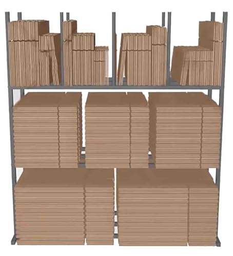 HDYZJQ 2 3 Layer Large Carton Storage Rack, Mobile Carton Cart for Organizing Shipping Boxes/Mailing Packing/Cardboard Box/Corrugated Carton, Space Save(3 Tier)