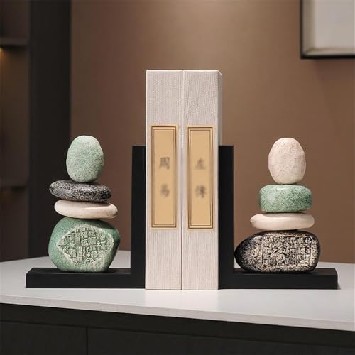 Bookends Ceramic Bookends for Shelves, Large for Heavy Books, Duty Book Stopper for CD Movies Vintage bookend