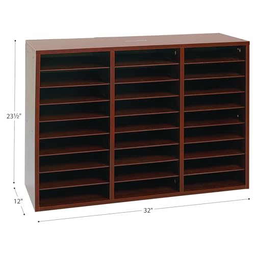 Really Good Stuff Classroom Mahogany Mail Center, 27 Slots